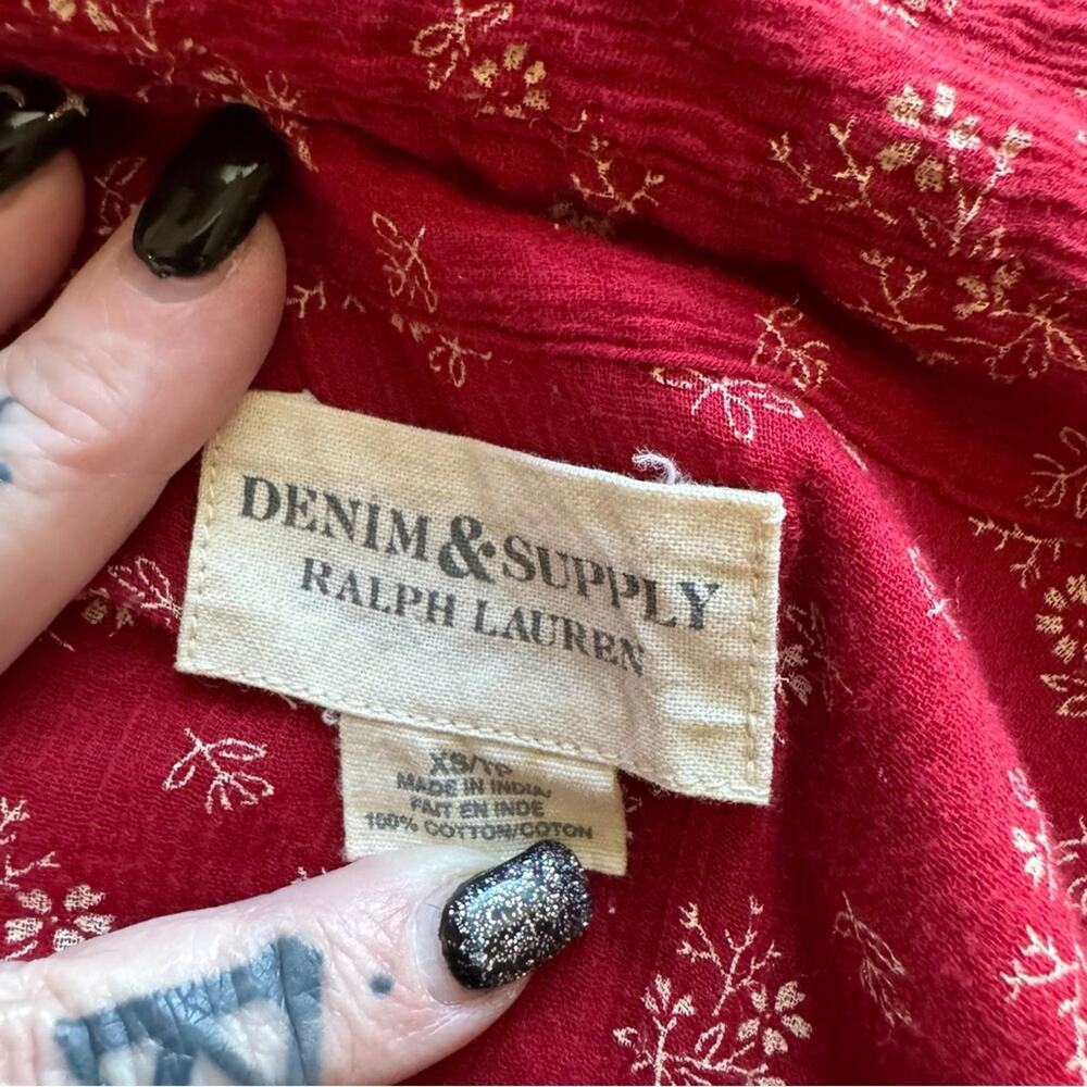 Ralph Lauren Denim & Supply Floral Tiered Prairie Tunic Shirt - Picture 5 of 5